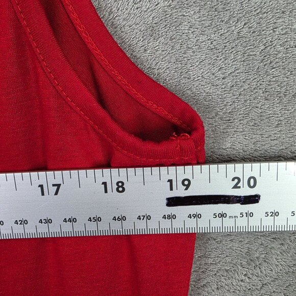 Womens Woosea Red Sleeveless Maxi Dress V Neck Pleated Waist Rayon Blend XXL - Picture 7 of 9